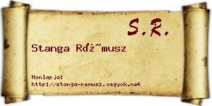 Stanga Rémusz névjegykártya